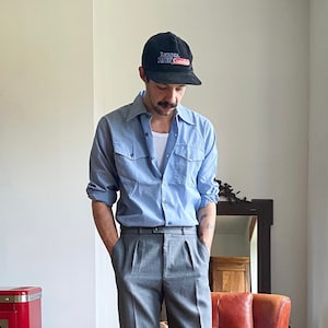 1980s USN Chambray Shirt, Deadstock, Size S to XL