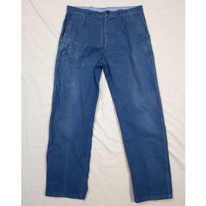 1970s French Blue Work Pants, Size M