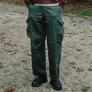 1950s French Army M47 Hbt Cargo Pants, Deadstock, Size S
