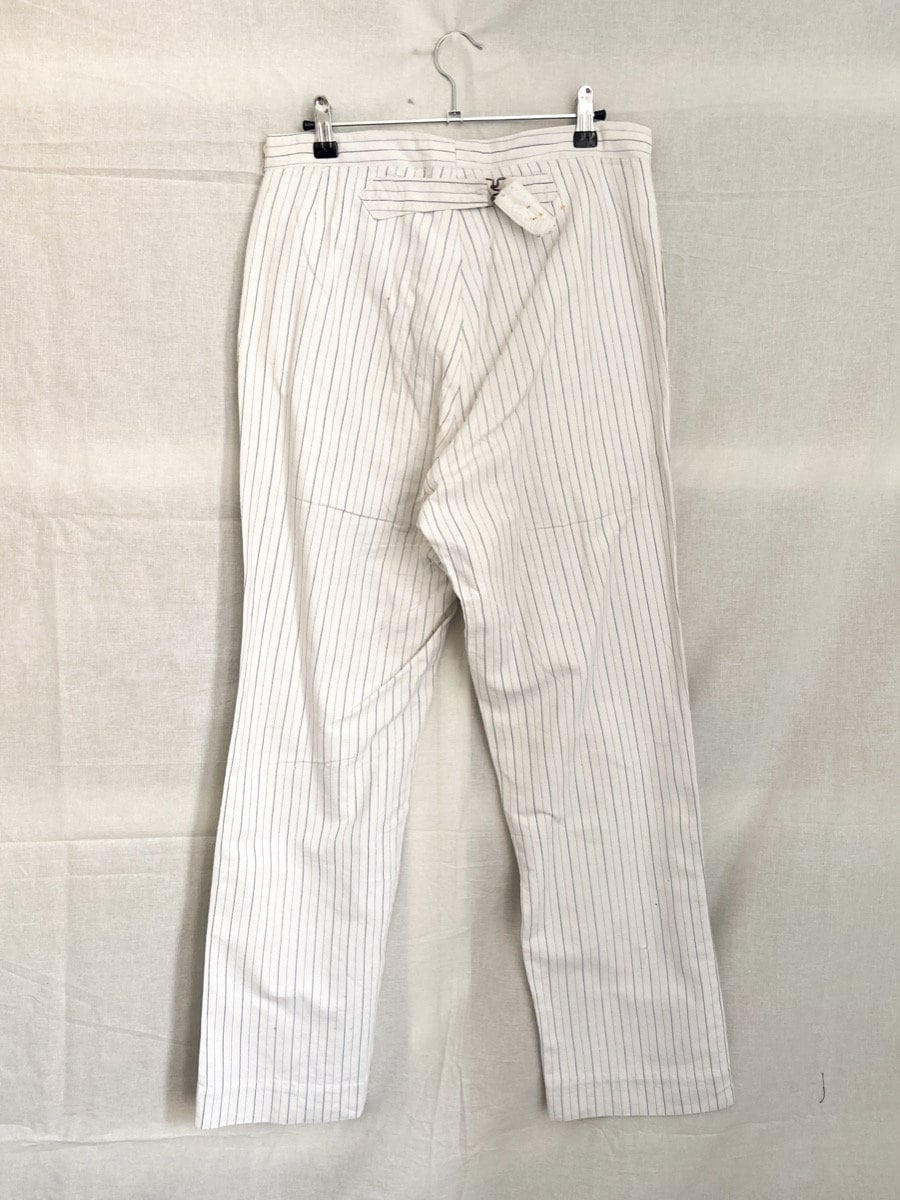 1940 年代のストライプ柄フレンチワークパンツ、バックルバック