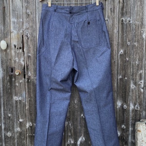 French Navy Denim Pleated pants, Deadstock, Size S to 3XL image 8