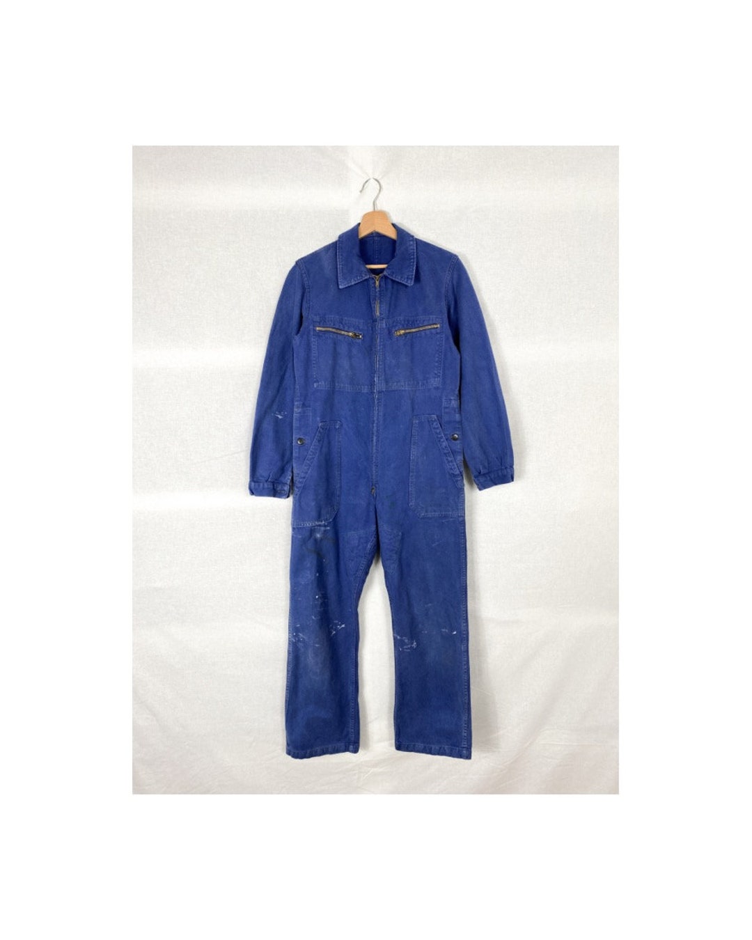 1970s Blue Jumpsuit French Chore Coveralls Size XS/S Etsy