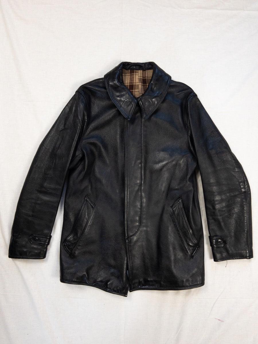 1974s French Fireman Black Leather Jacket, Size S/M - Etsy