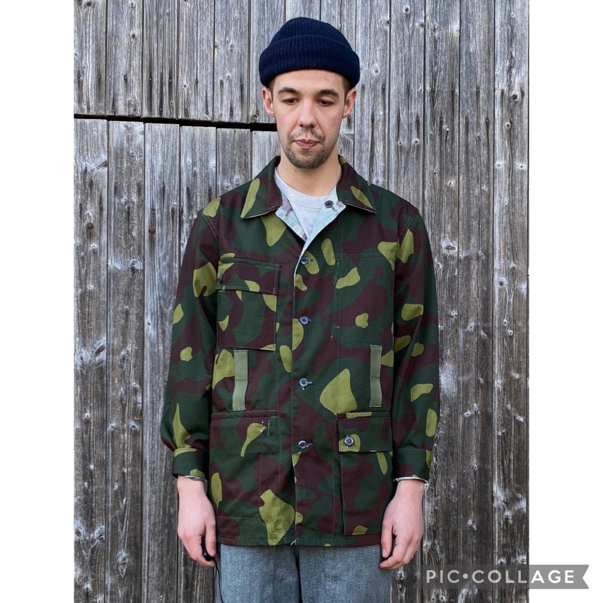 1980s Finnish Field Jacket Reversible M62 Camo DEADSTOCK Combat Utility Uniform Finland Size XL