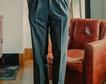 AS IS 1990s Giorgio Armani Wool Pants, Size 36 | 90s Vintage Brown
