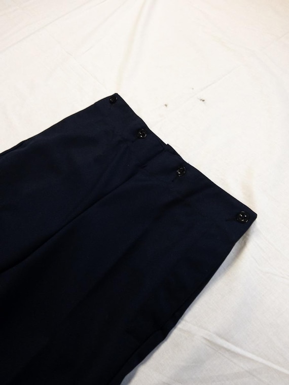 1990s French Navy Deck Wool Pants, Size S - Etsy