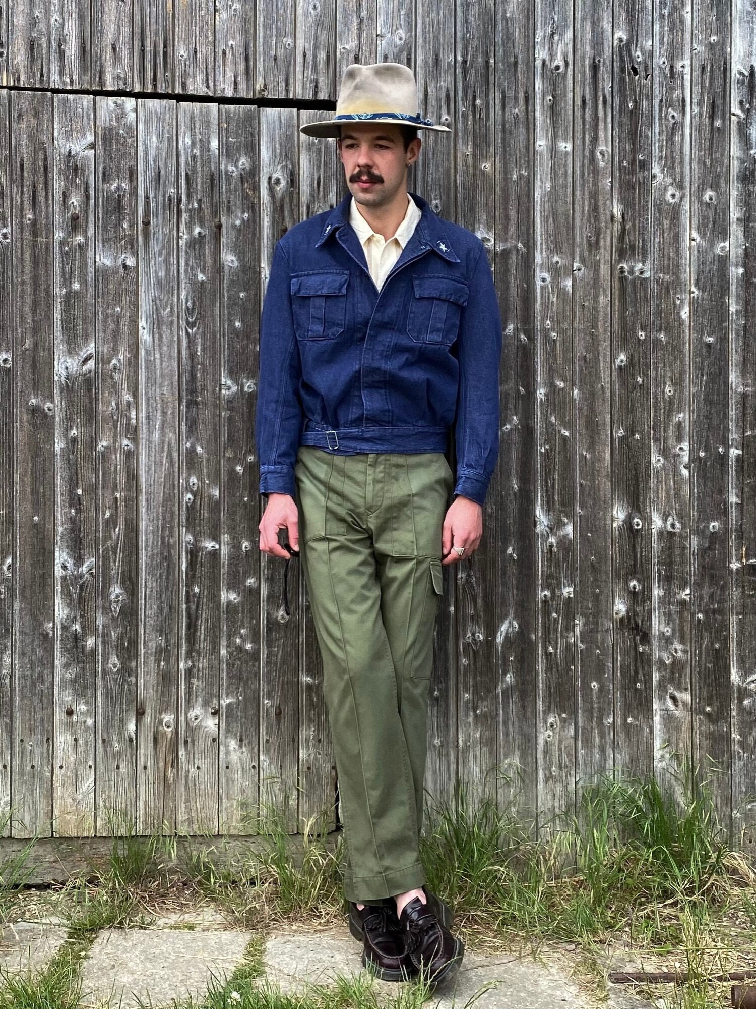 80's ITALIAN MILITARY DENIM JACKET | Haole