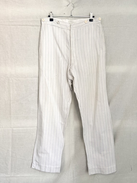 1940s Striped French Work Pants, Buckle Back, Size S - Etsy