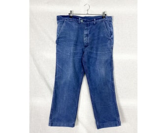 1960s French Moleskine Chore Pants, Size XL