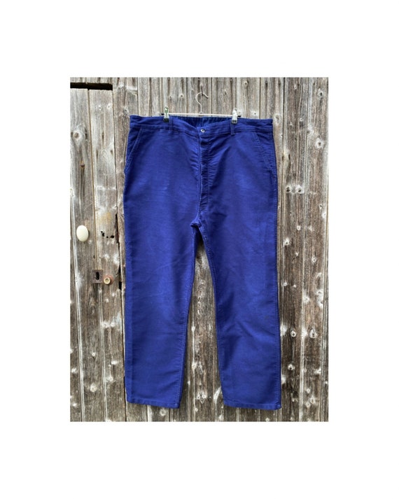 1970s French Moleskine Chore Pants, Size 4XL - image 1