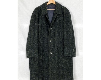 1980s Wool Long Coat, Overcoat, Size L/XL