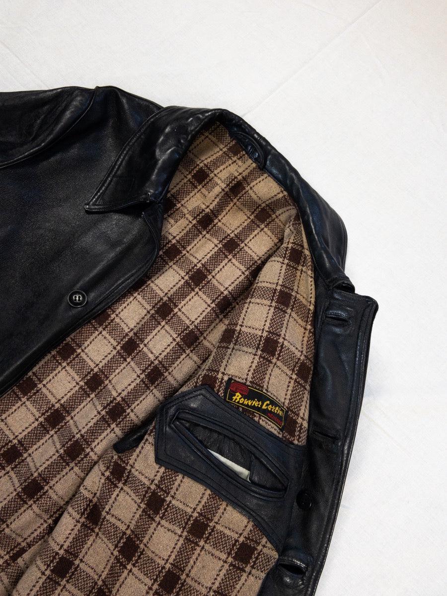 1974s French Fireman Black Leather Jacket, Size S/M - Etsy