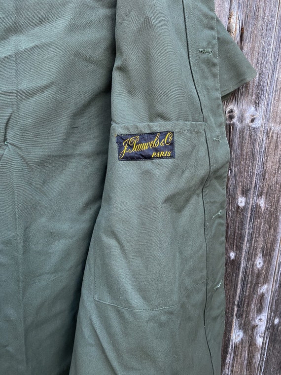 ジャケット・アウター 1950s frenchmilitary sleepingshirt GREEN Vintage 50s US Army Green Wool Shirt Jacket With Shield