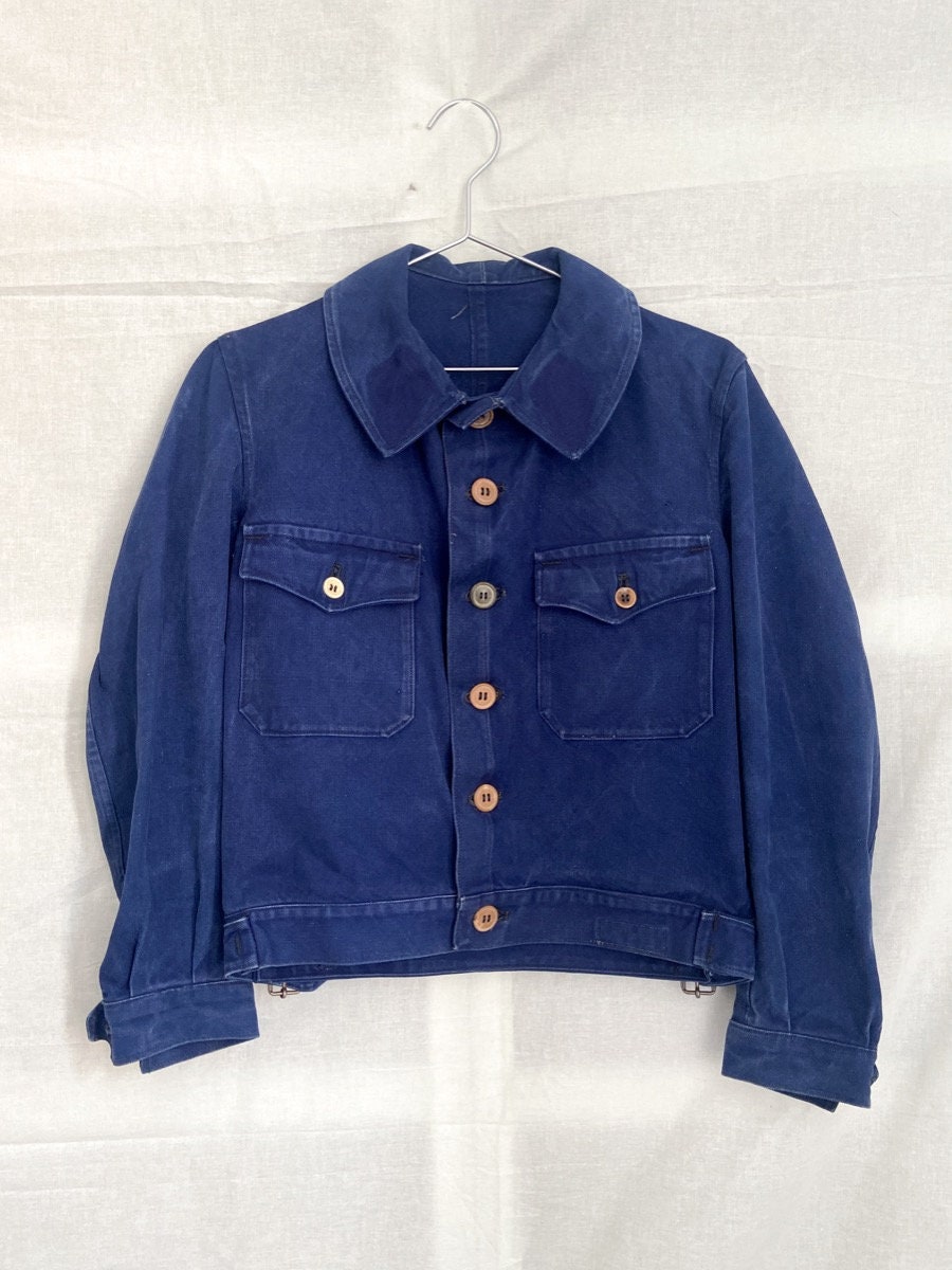 k*u様 40's FRENCH WORK FEDED JACKET 40's] French Vintage Salt & Pepper Work Jacket