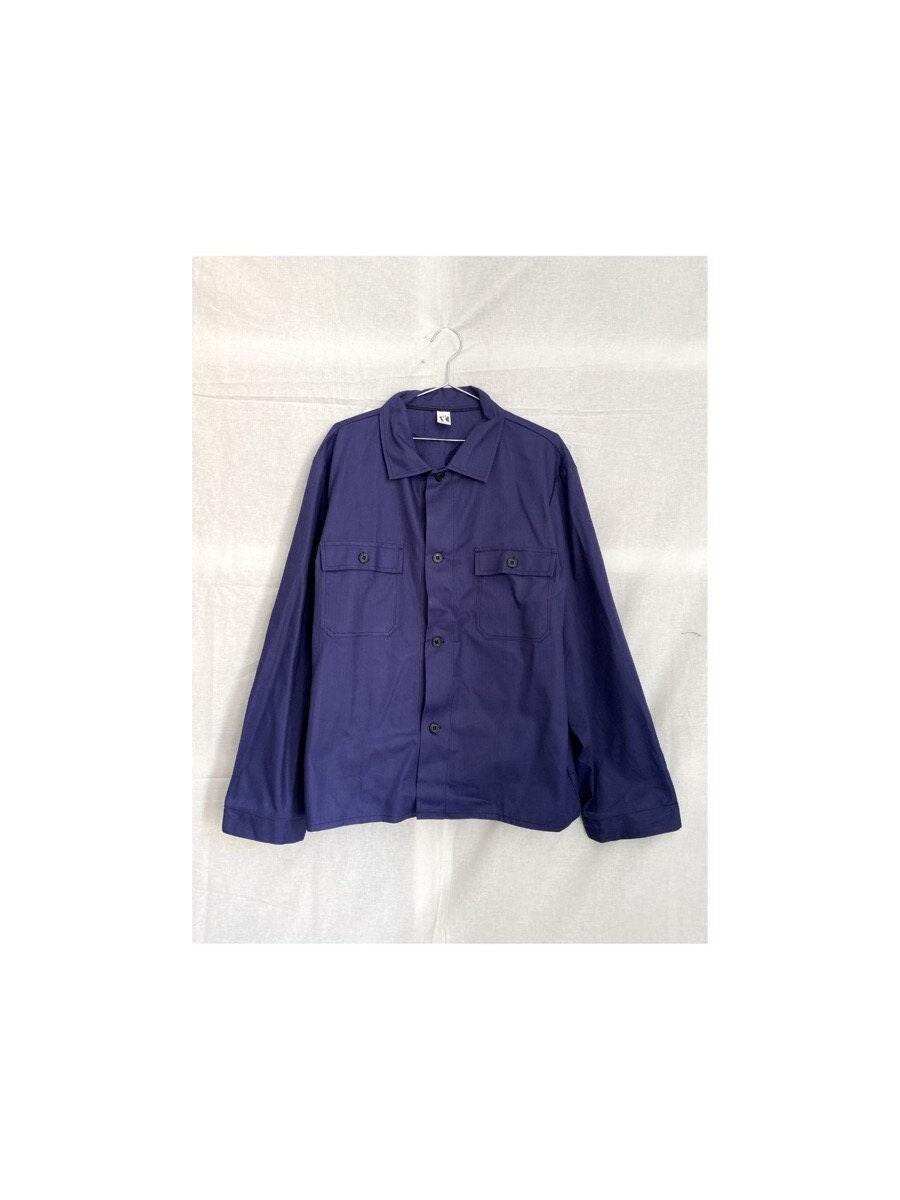 70’s work jacket 1970s Blue German Work Jacket, Deadstock, Size XL/XXL - Etsy