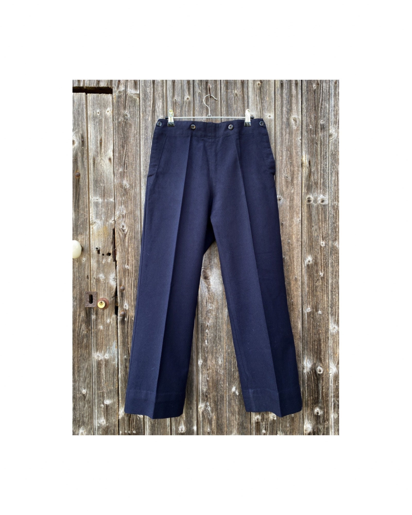 Navy Blue Wool Sailor Pants M – OMNIA