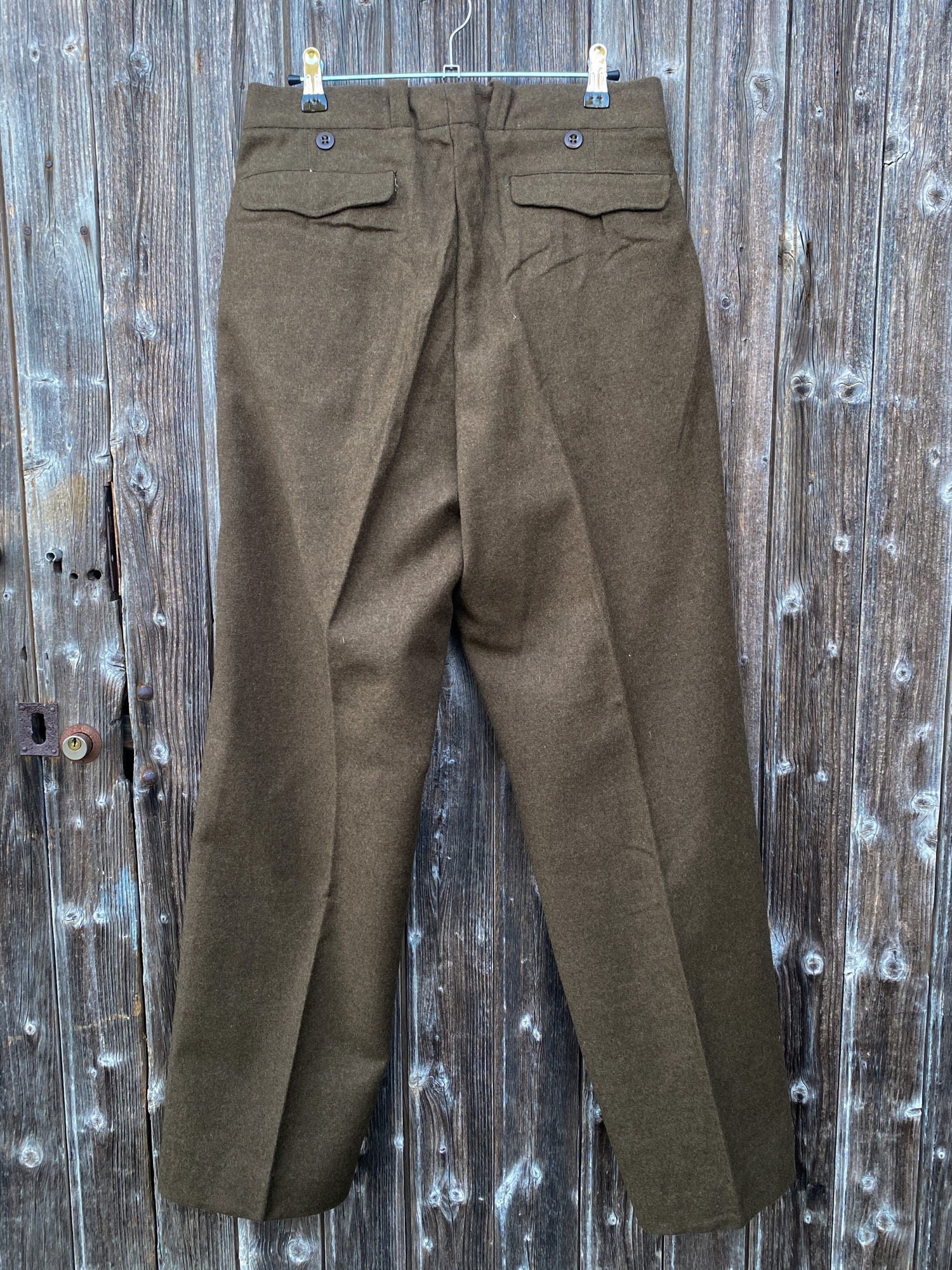 パンツ USA 50s 60s vintage wool slacks Vintage 1950s Military Issue Olive Wool Trouser Wool Blend