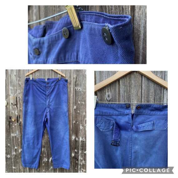 1950s French Work Pants Cinch Back Size 