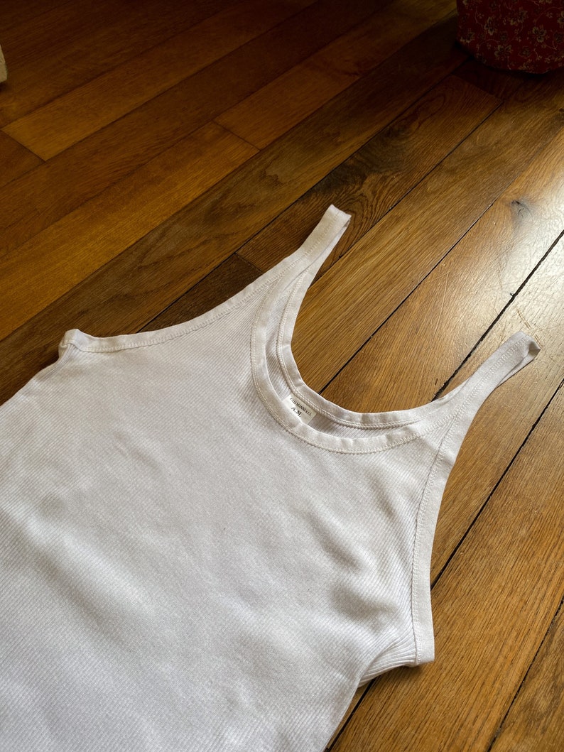 Vintage Tank Top , Tubular & Deadstock, Italian Navy, Size S to XL image 5