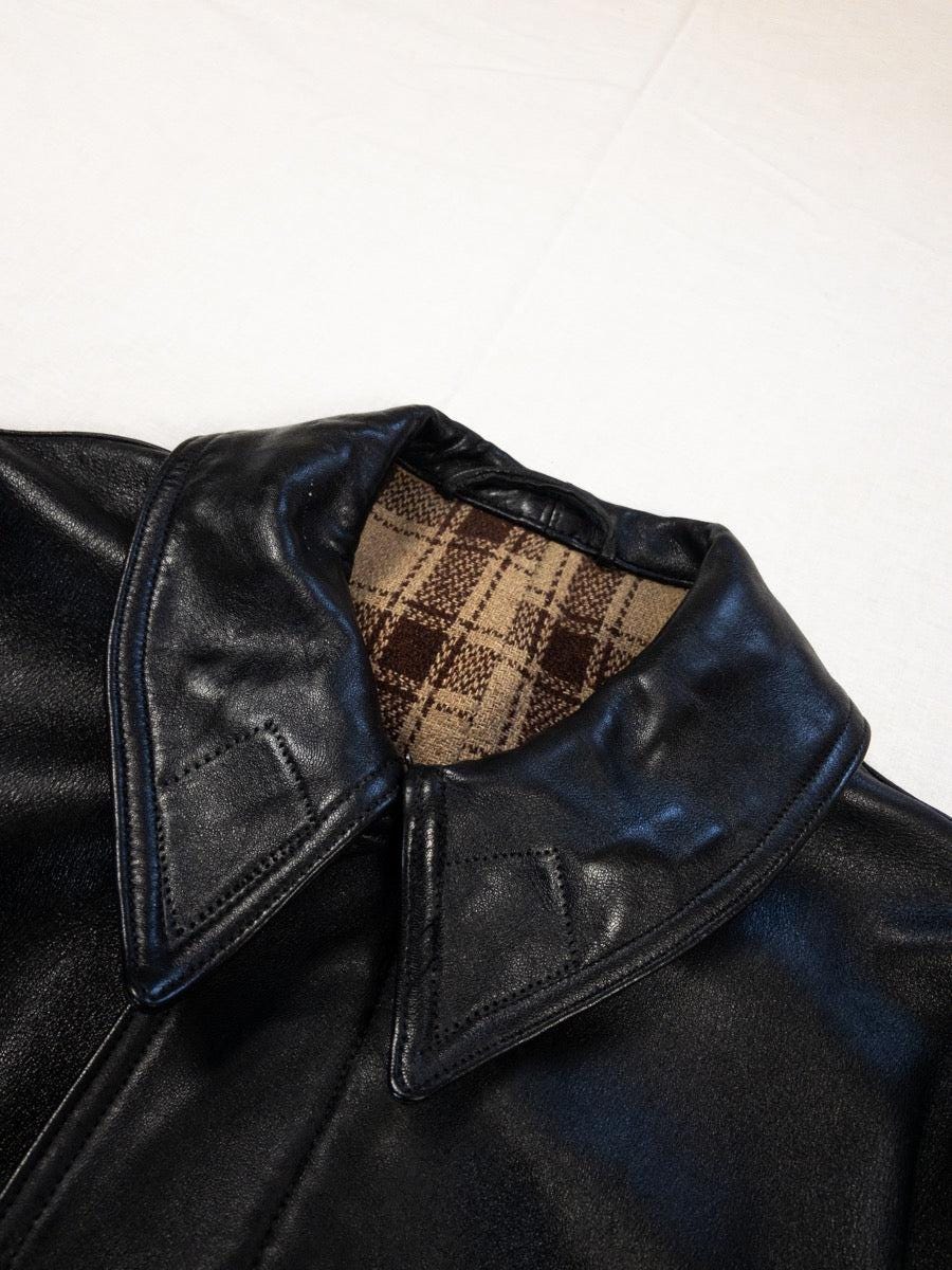 1974s French Fireman Black Leather Jacket, Size S/M - Etsy