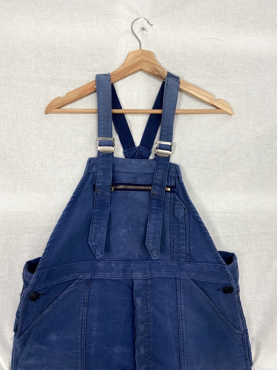 1960s Moleskine French Dungarees, Patched & Faded… - image 2