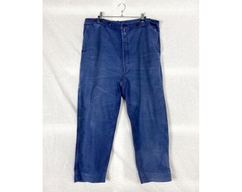 1960s French Moleskine Chore Pants, Size XL