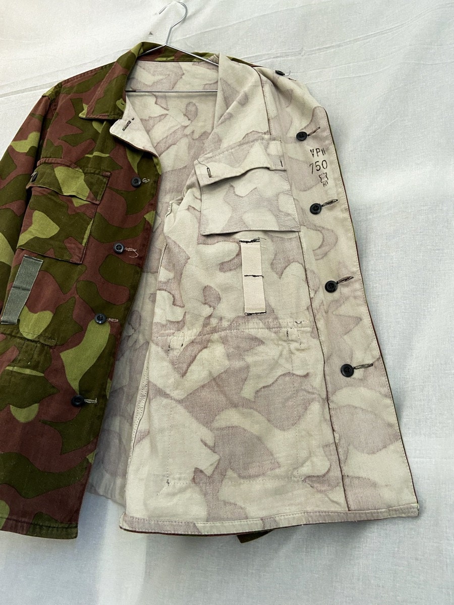 フィンランド軍 カモフラージュ ジャケット ユーロミリタリー ヴィンテージ 古着 1980年代 M62 フィンランド迷彩フィールドジャケット、サイズ L