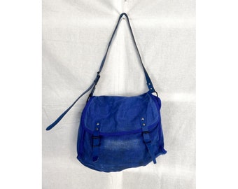 Bolso mensajero francés azul de los años 90