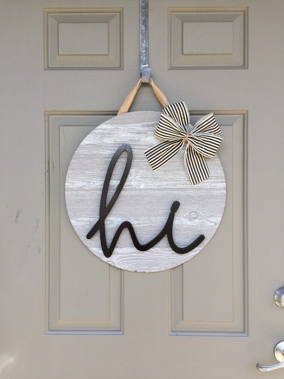 Hi Door Hanger All Year Door Hanger Housewarming Gift | Etsy