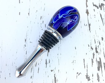 Blue Bauble Wine Stopper