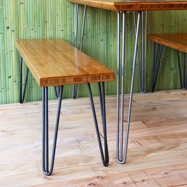 Bamboo Hairpin Leg Bench Etsy