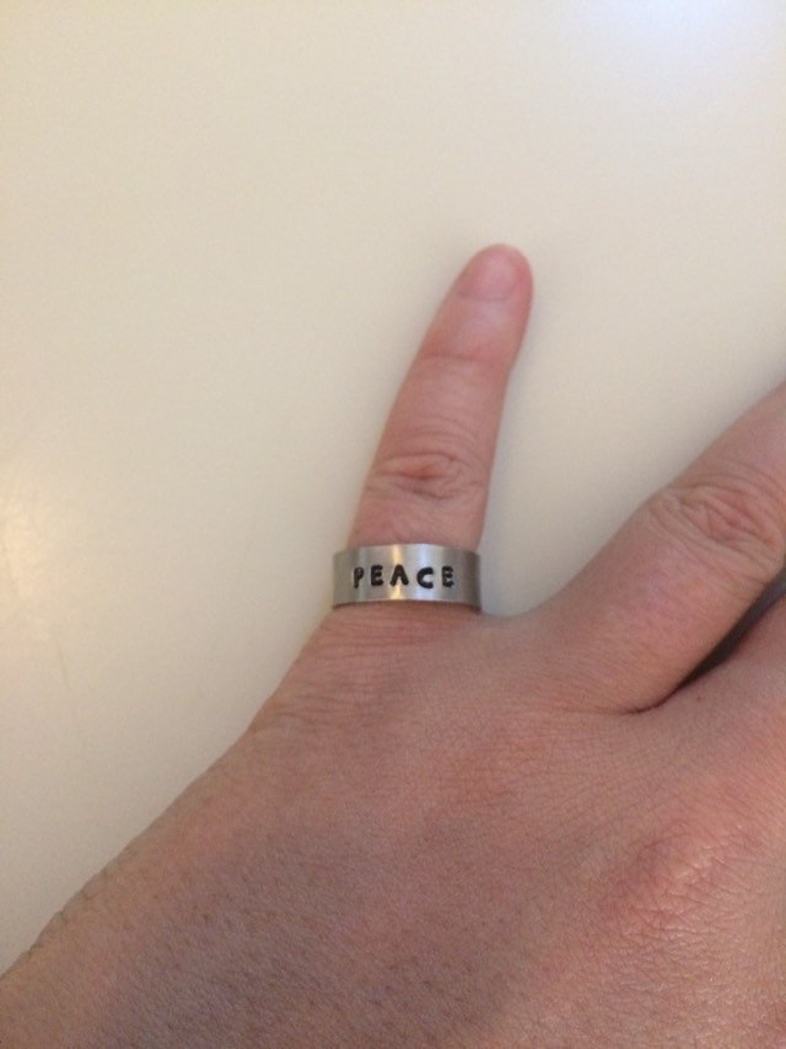 Harry Styles Ring PEACE / Adjustable Aluminium Ring / One Etsy