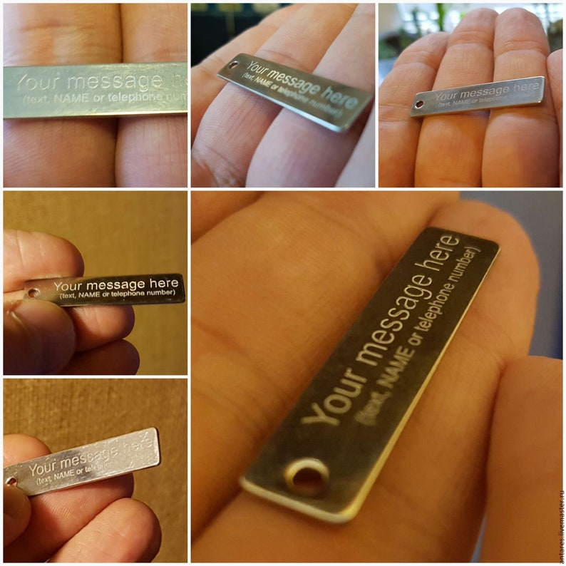 Personalized ID engraved tags metal keychains Custom ID Tag Etsy