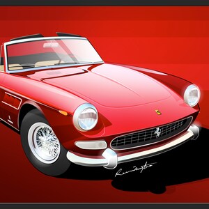 Classic Ferrari 275 GTS 1966 Italian car Convertable Red Ferrari Italia