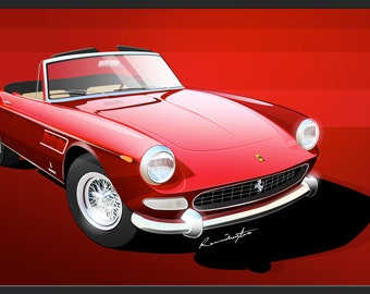 Classic Ferrari 275 GTS 1966 Italian car Convertable Red Ferrari Italia