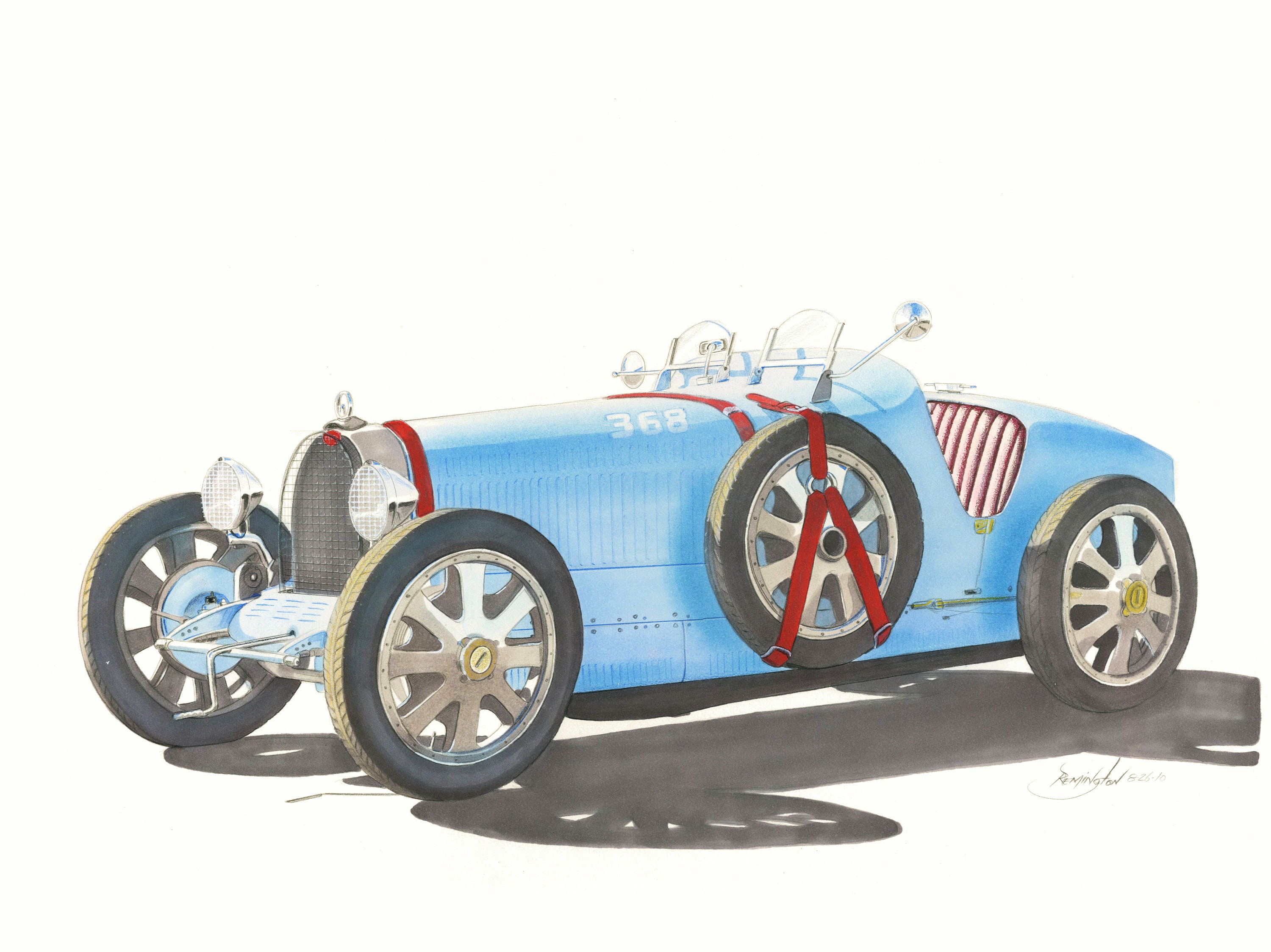Classic Cars 33' Bugatti Racecar Italian Gifts Men Mancave Art