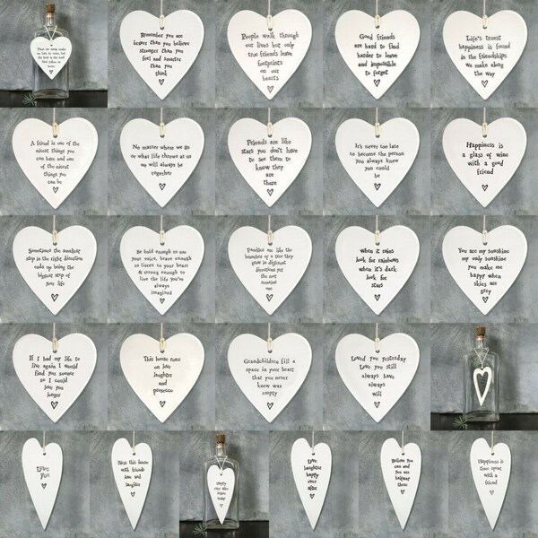 Porcelain Hanging Heart Gift Heart Family - Friends - Prosecco