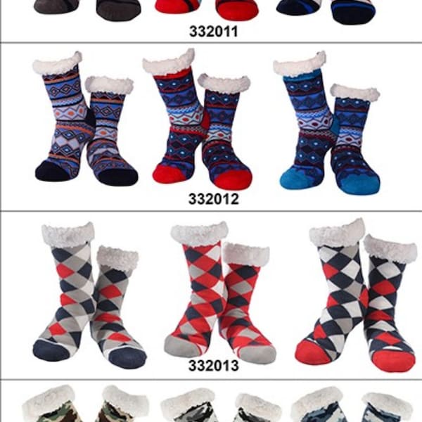 Mens Nuzzles Slipper Socks Warm Non Slip All Designs