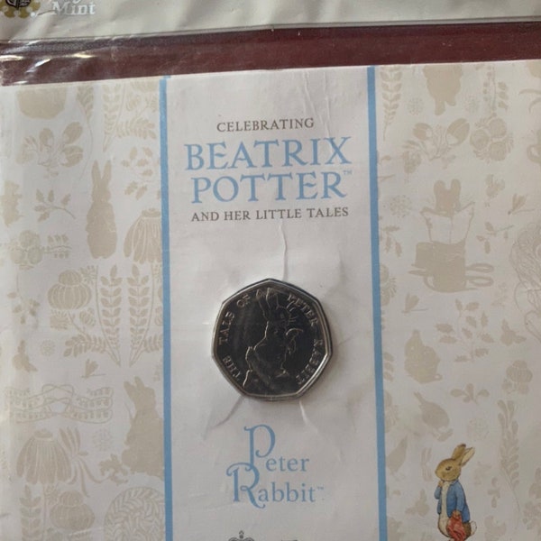 Beatrix potter Collector book With Uncirculated Peter rabbit 50p coin- The royal mint, Peter rabbit 2017 rare