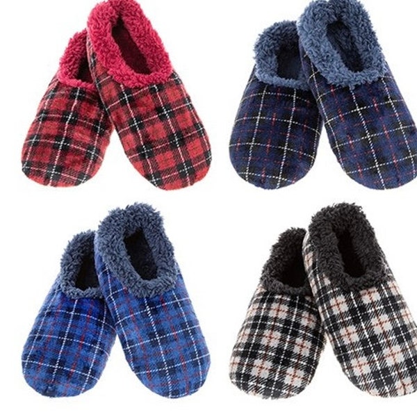 Men's Snoozies Cosy Sherpa Fleece Lined Non Slip Velour Slippers Gift Dad Gramps Grandad Pa
