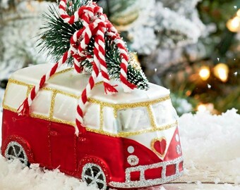 Sass & Belle Christmas Love Camper Van Bauble Xmas Tree Novelty Decoration small