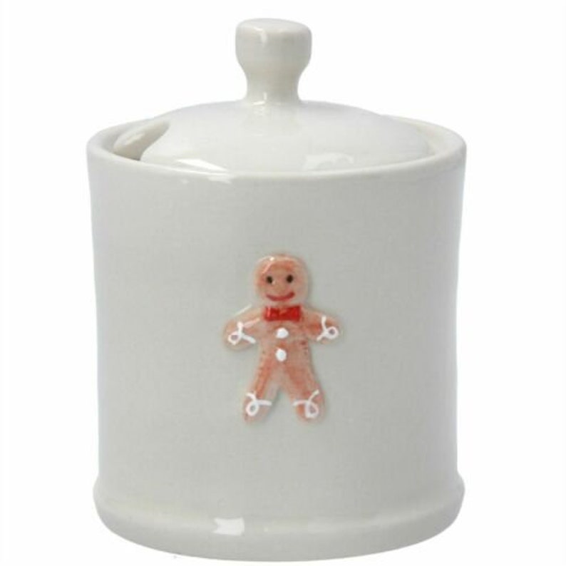 Gisela Graham Christmas - Ceramic Mini Honey Pot - Gingerbread M Gisela Graham Christmas - Ceramic Mini Honey Pot - Gingerbread M