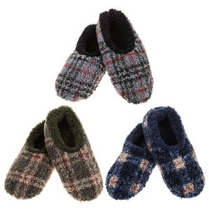 Men's Snoozies Cosy Sherpa Fleece Lined Non Slip Boucle Slippers Gift Dad Gramps Grandad Pa