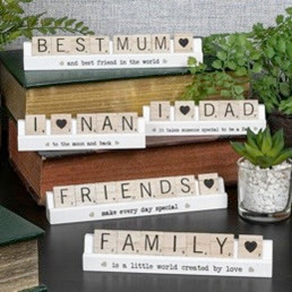 Shudehill Scrabble Tile Rack - Mum Dad Grandad Friends Family Teacher Sister Dog Gift