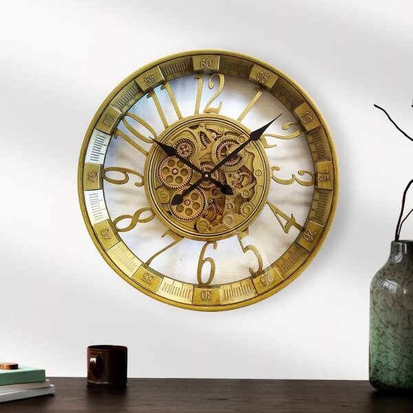 Steel Cog Wheel Clock Industrial Style 55 x 9 x 55 cm