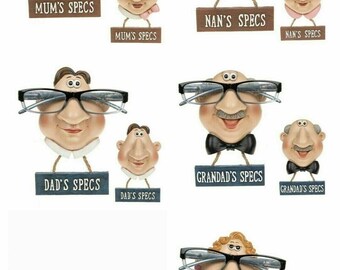 Novelty Specs Glasses Hanging Wall Holder Holder Mum Dad Nan Grandad Ladies Men