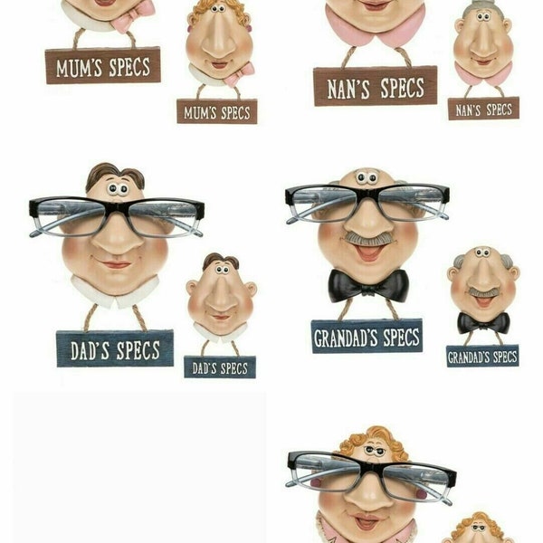 Novelty Specs Glasses Hanging Wall Holder Holder Mum Dad Nan Grandad Ladies Men