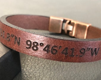 Personalized Men&#39;s Leather Bracelet Engraved Leather Wristband Bracelets for Men Graduation Gift Wedding Men&#39;s Accessories Gifts for Men