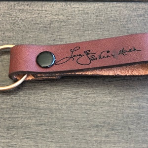 Leather Key Chainhandwriting Key Chainpersonalized Key - Etsy