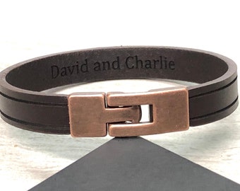 Personalized Bracelet For Men Hidden Message Bracelet Custom Genuine Leather Bracelet  Men Wristband Engraved Leather Accessories For Men